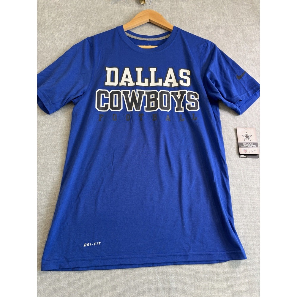 NWT Men's Nike Dri Fit Dallas Cowboys Football Practice Tee Lg Blue Short Sleeve